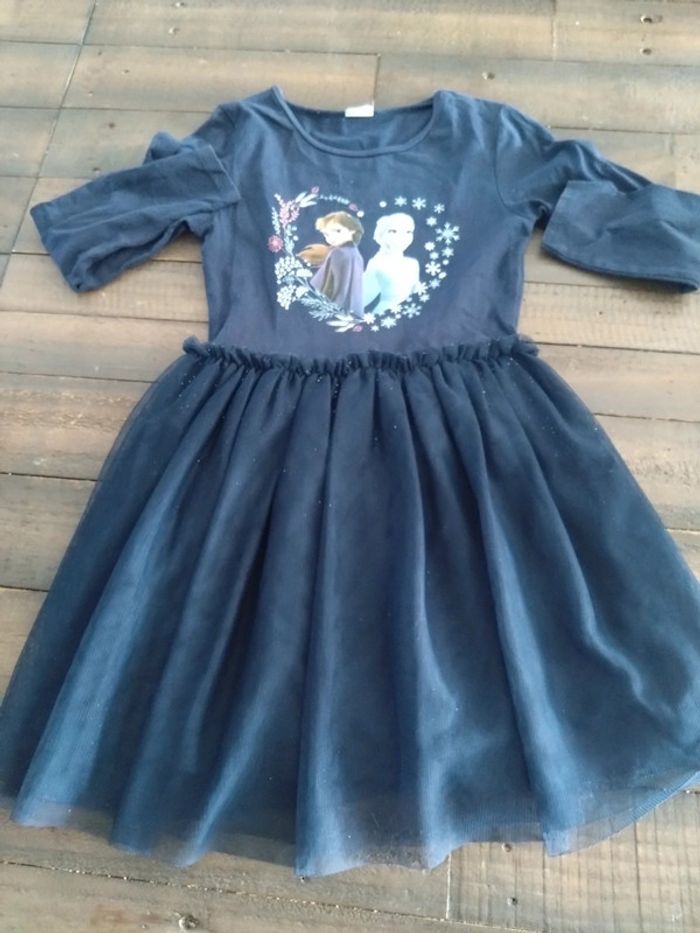 Robe reine de neige bleu marine 8 10 ans