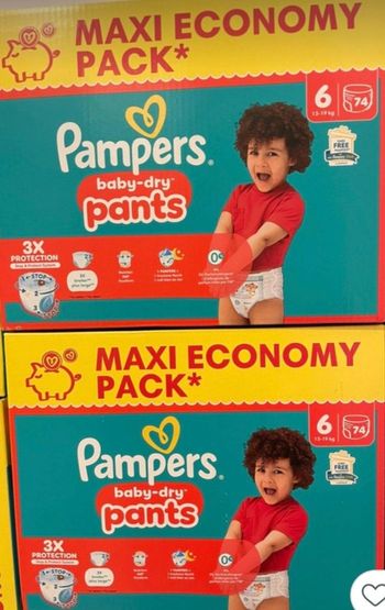 2 paquets pampers pants taille 6