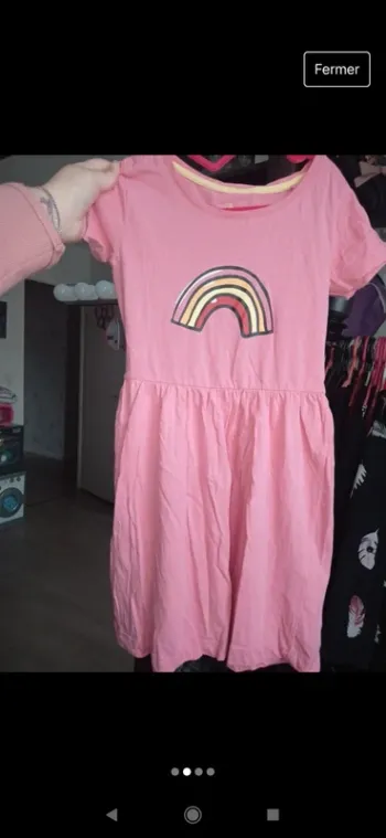 Robe rose manche courte