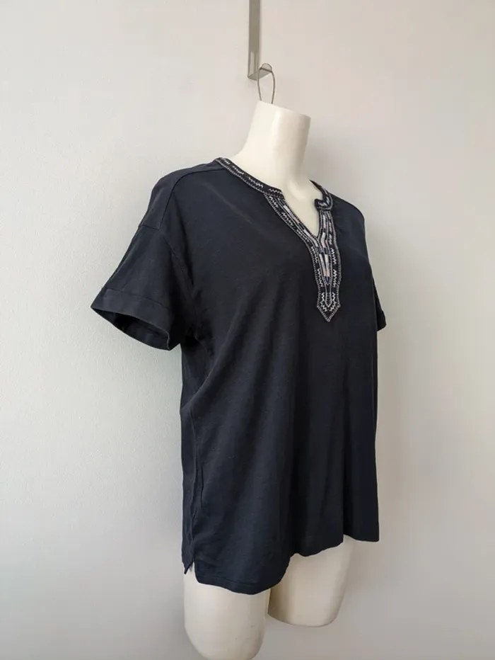 Blouse top d'été brodé en coton - Pablo de Gerard Darel - taille 36/38 - photo numéro 2