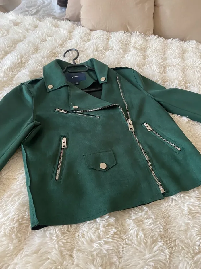 Perfecto vert foncé Kiabi taille 34 - photo numéro 2