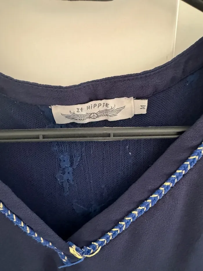 Chemisier It Hippie bleu dentelle - photo numéro 5