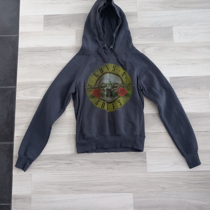 Sweat à capuche gris foncé imprimé NewLook taille 38