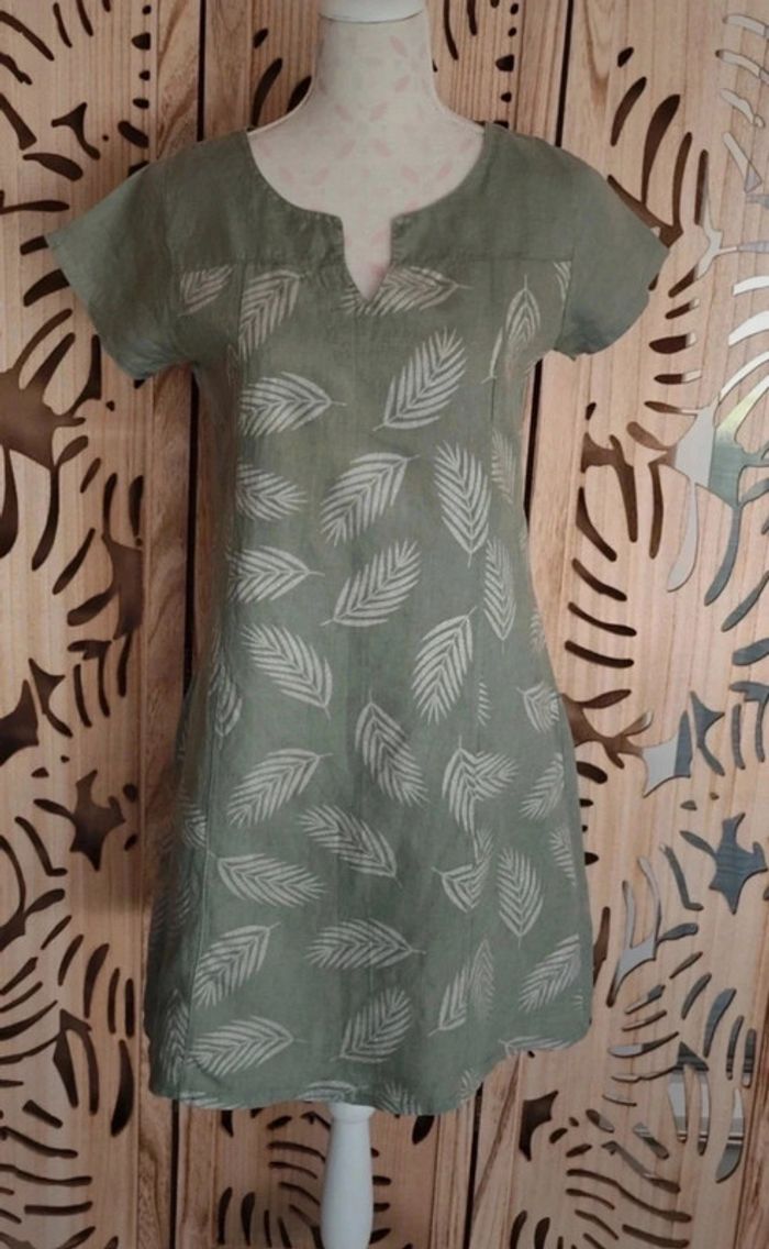 Robe imprimée feuilles argentées T36 Made in Italy - photo numéro 2