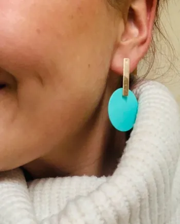 Pendants d'oreilles ronds bleus 🩵