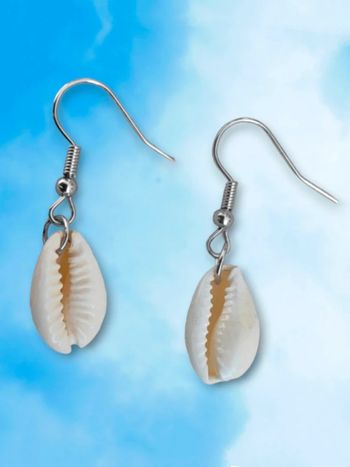 Boucles d'oreilles coquillage Cauris acier inoxydable