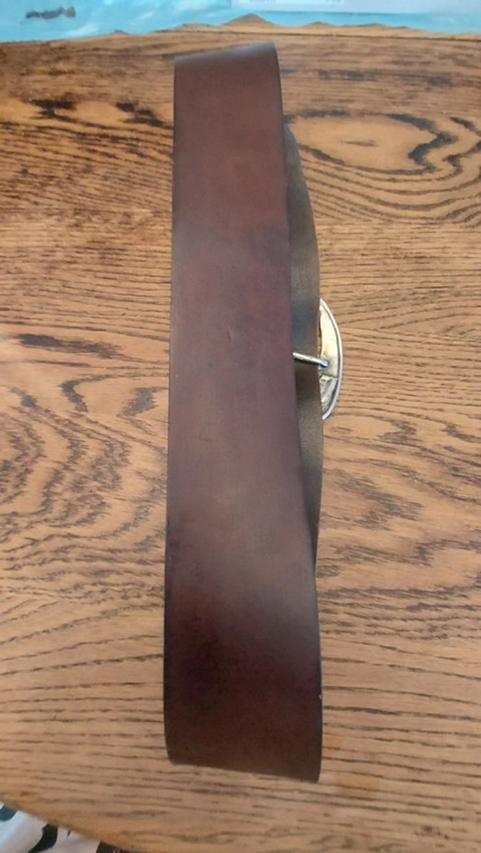 Ceinture en cuir Marron made in Italy 85cm - photo numéro 11