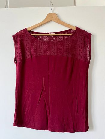 Haut rouge bordeaux Naf Naf taille S
