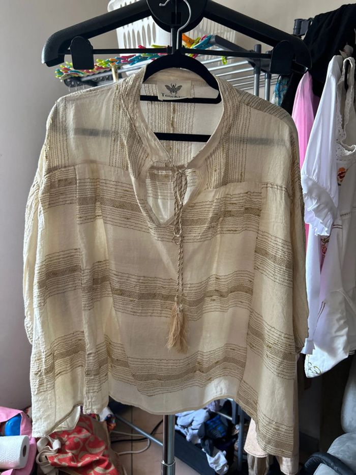 Tunique beige et dorée Toscandjoe