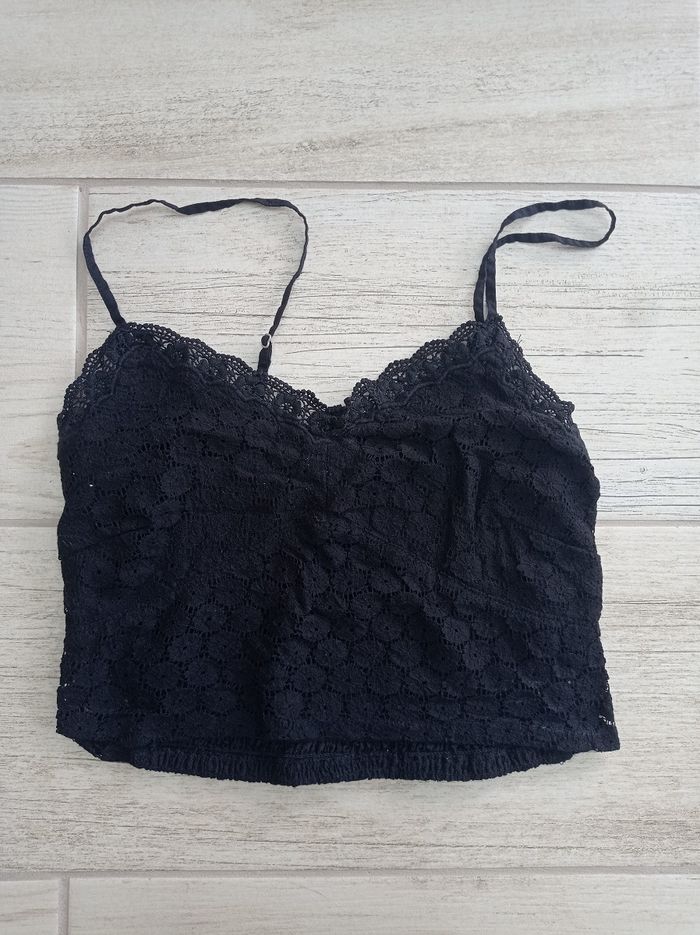 Crop-top type bustier noir - Stradivarius -Taille S