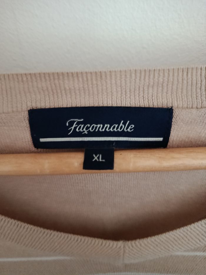 Pull rayé col V maille fine - photo numéro 2