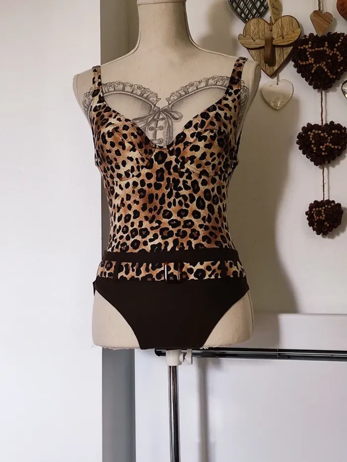 🐆 maillot imprimé léopard 💋vintage années 90 - photo numéro 3