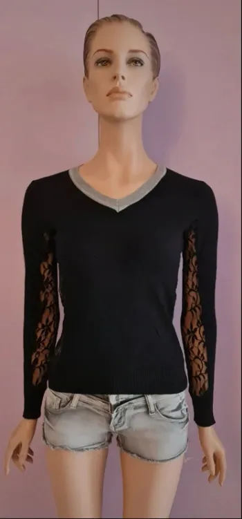 Haut manche longue femme dentelle