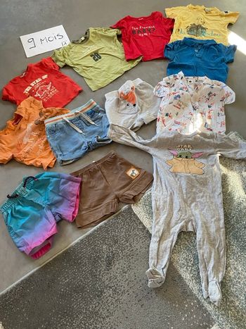 Lot vêtements été bébé 9 mois 