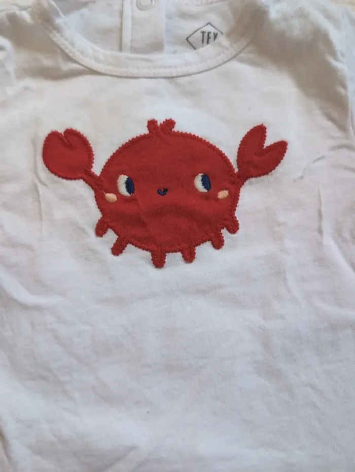 T shirt crabe 3 mois - photo numéro 2