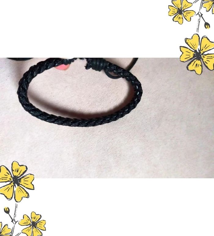 Bracelet noir tressé ajustable – style unisexe - photo numéro 2