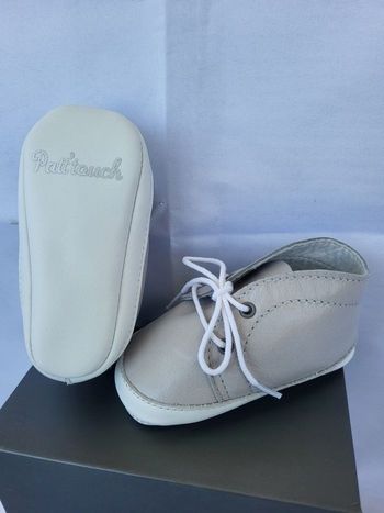 Chaussures basket bébé garçon en cuir gris Point 20 Made in France 🇨🇵