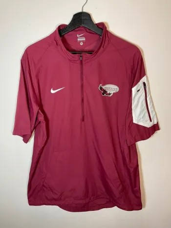 Veste coupe-vent 1/4zip manches courtes bordeaux pour homme Nike St Joseph Hawks taille M 304