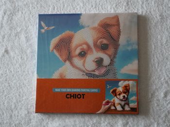 Toile Diamond Painting "Le chiot" neuf pour enfants (âge minimum : + 6 ans)