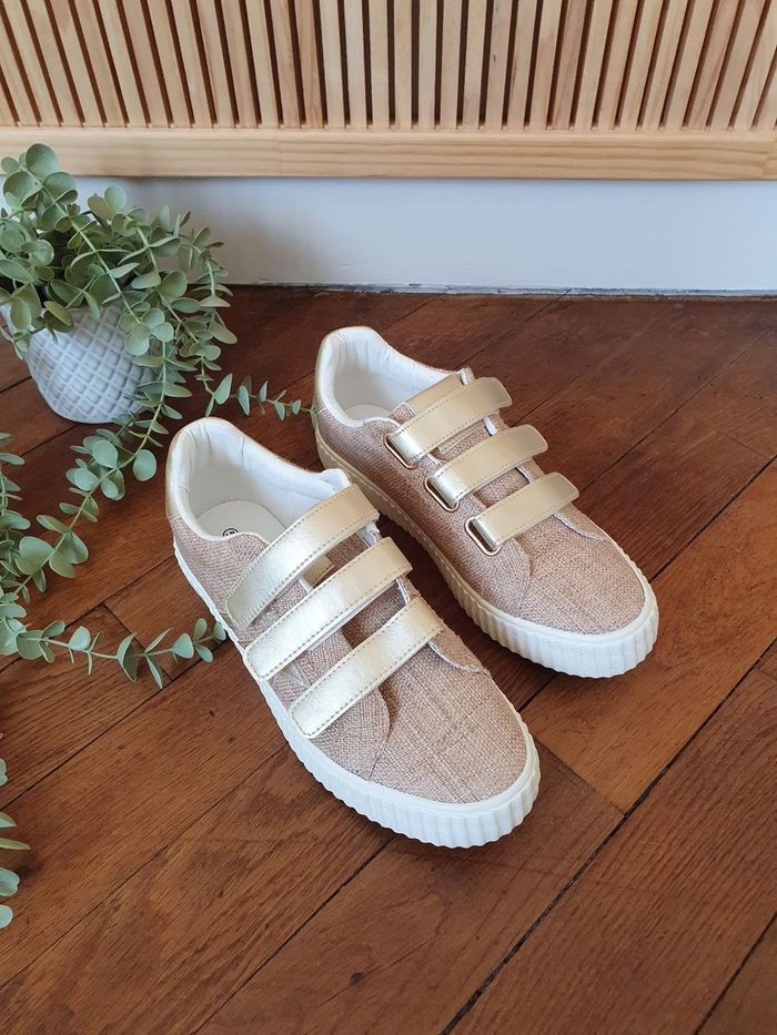 Baskets Bali scratchs beige/lin Pointure 37 - photo numéro 2