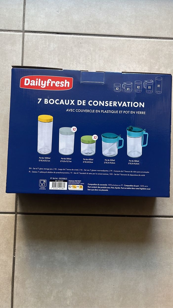 7 bocaux de conservation neuf - photo numéro 2