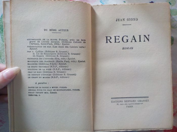 REGAIN de Jean GIONO Ed. Grasset 1941 - photo numéro 6
