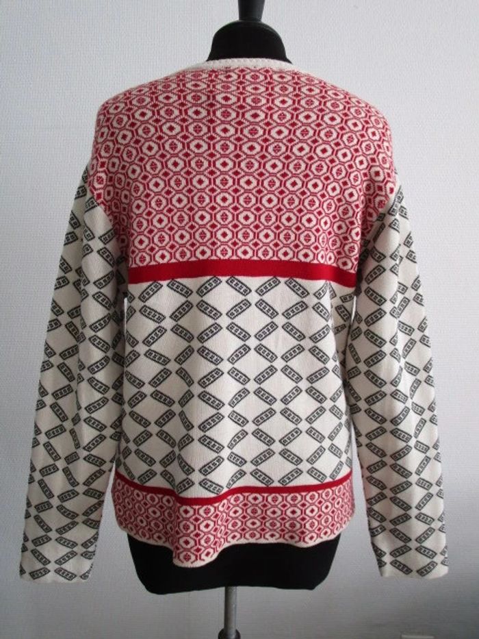 Pull crème motifs noir/rouge Agathe & Louise 40 NEUF - photo numéro 5