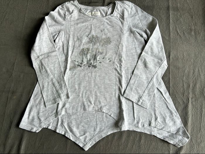 Lot de 2 t-shirts fantaisie manches longues fille - photo numéro 2