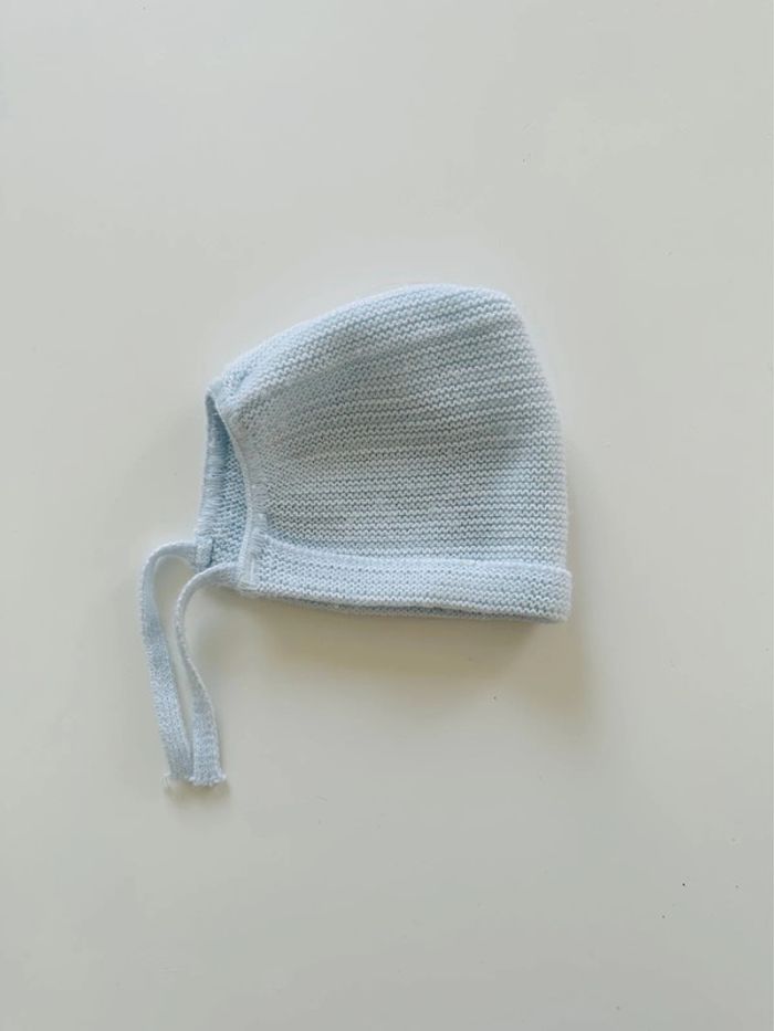 Bonnet en tricot bleu - naissance