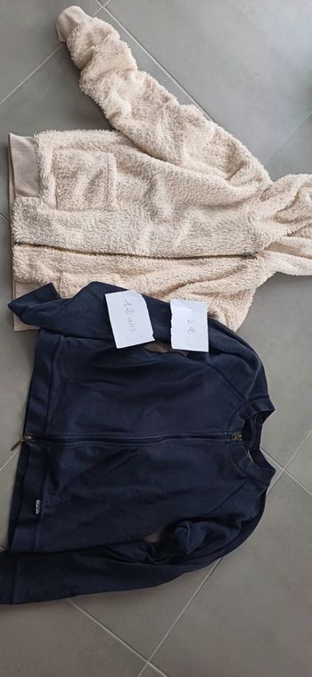 Lot 2 gilets zippés  12 ans