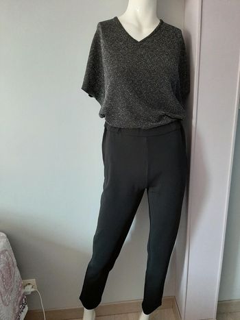 Combinaison pantalon femme noir et argenté T XS