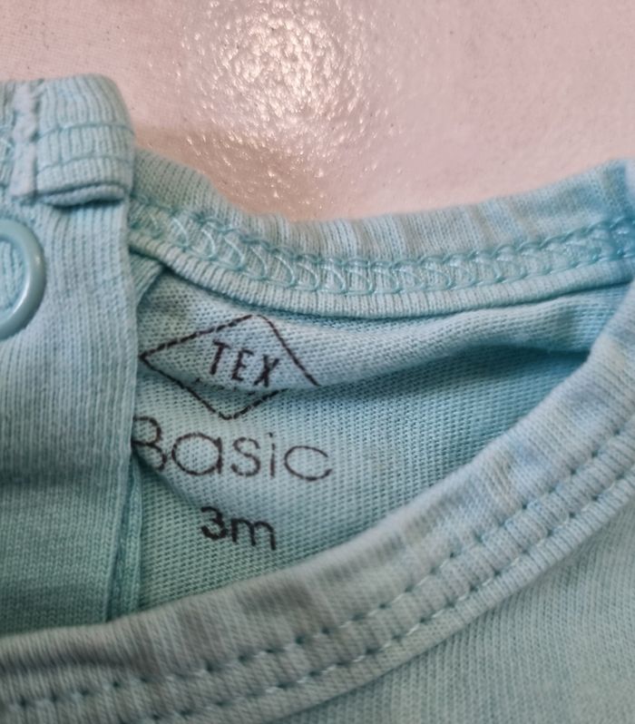 pyjama dors bien bleu turquoise tex basic 3 mois - photo numéro 2