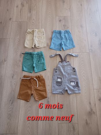 Lot shorts 6 mois comme neufs