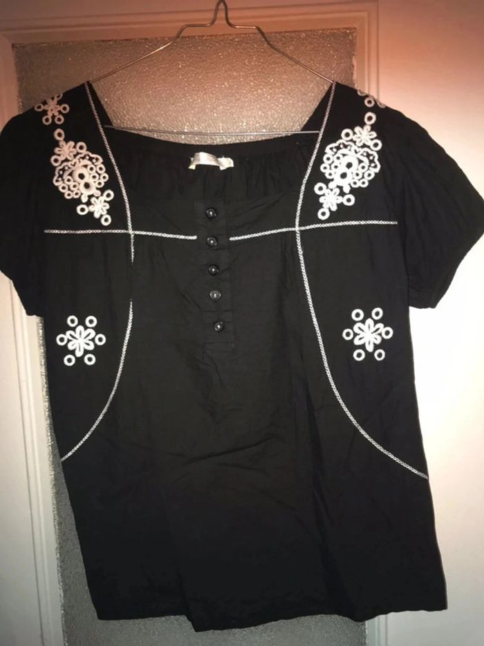 blouse noire et blanche see u soon taille l