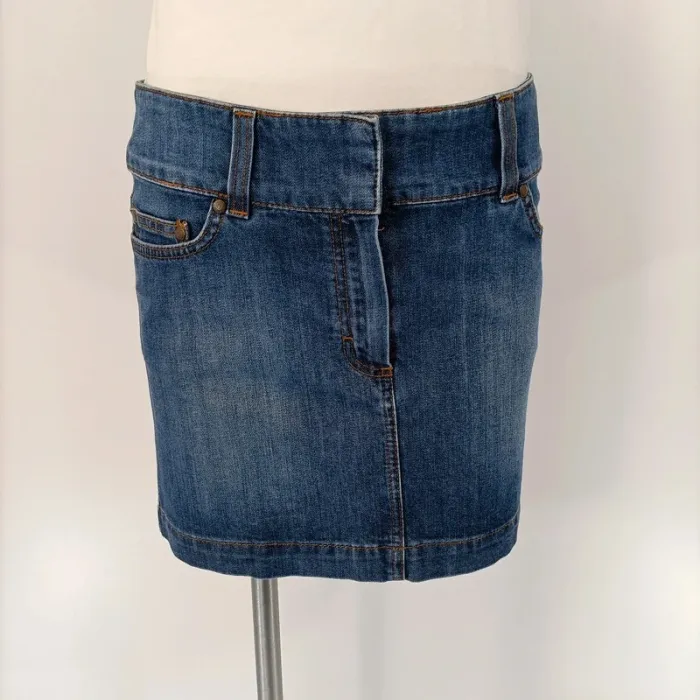 Mini jupe en jean Kookai - taille 36 - agraphe + zip - empiècements jeans A180 - photo numéro 6