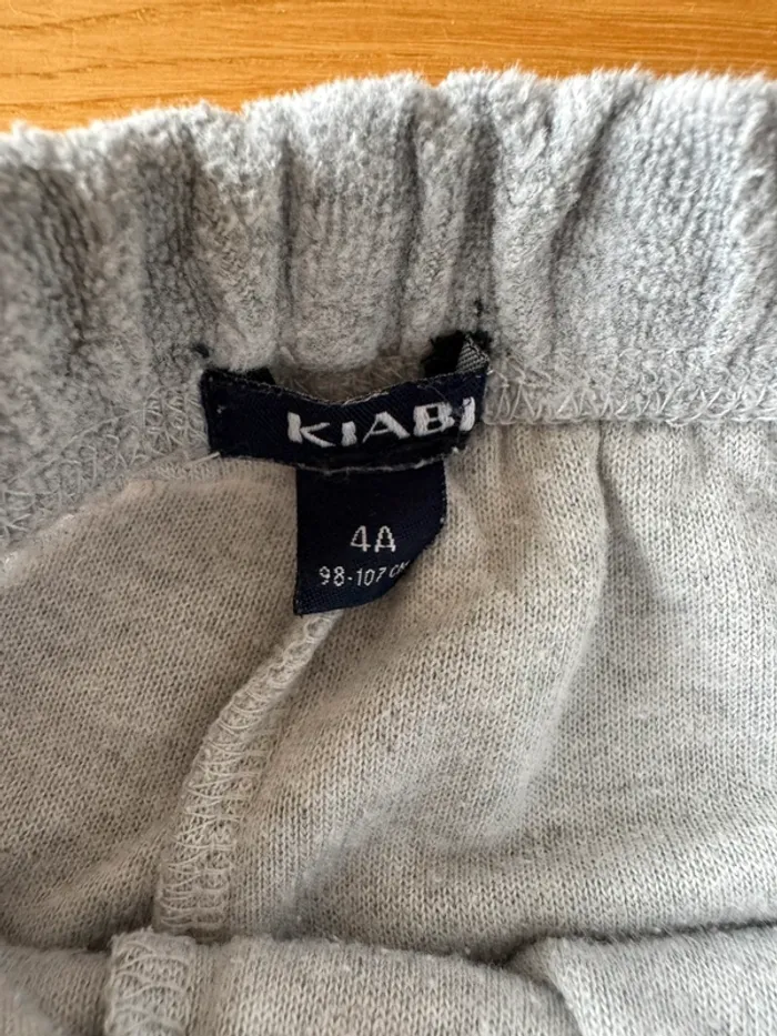 Pyjama 2 pièces en velours à ML haut rose pâle et tête de chat, bas gris - Taille 4 Ans - photo numéro 9