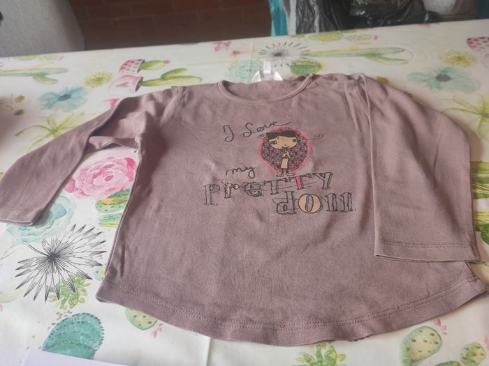 T-shirt ML violet/gris kid kanai 4 ans fille