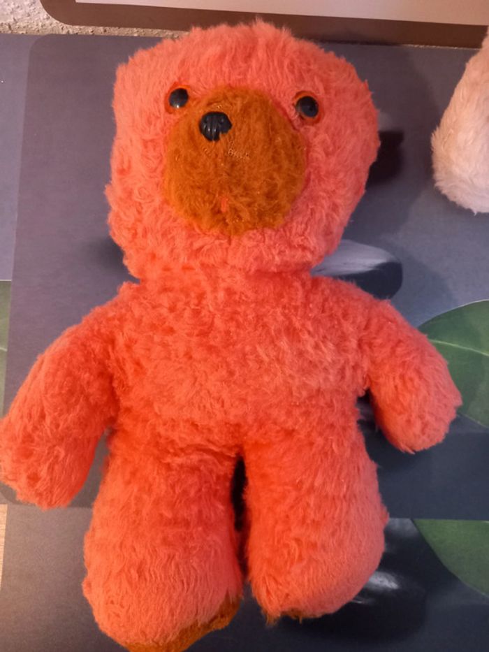 2 peluches vintages rose 29cm chamti pampers - photo numéro 4