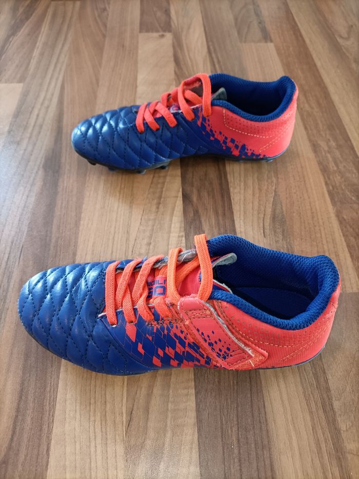 Crampons chaussures foot kipsta 30 bleu et orange - photo numéro 6