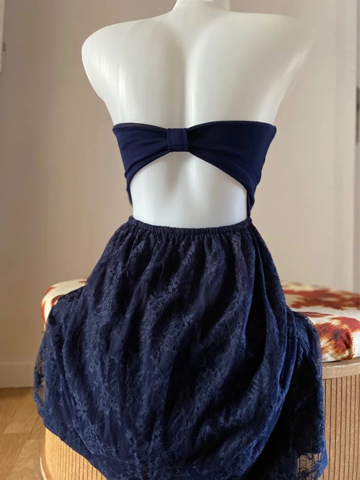 Robe bustier bleu marine dentelle - photo numéro 5
