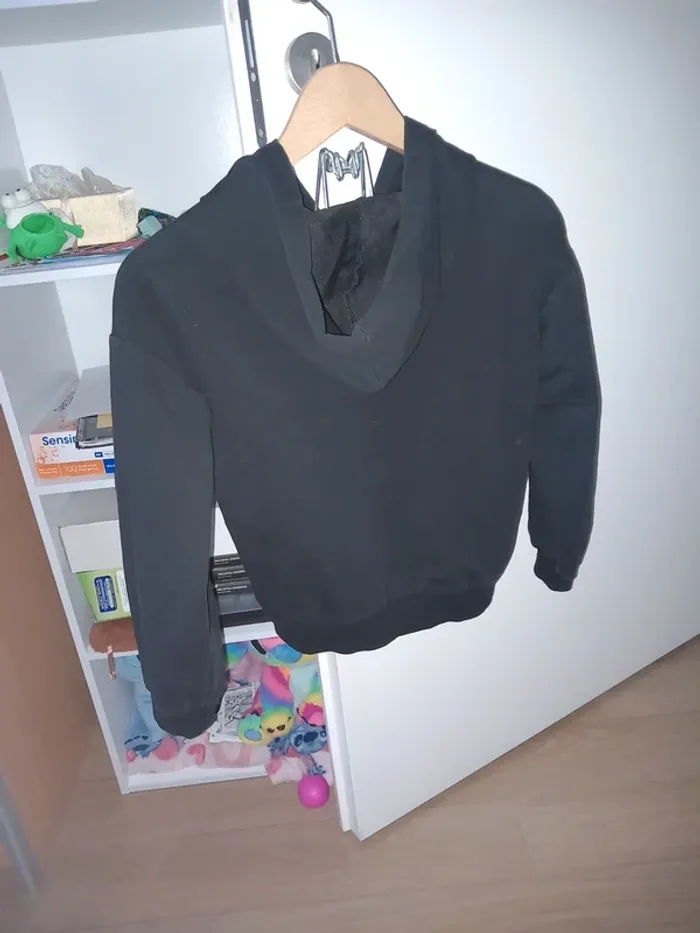 Veste fine à capuche 12 ans noire - photo numéro 3