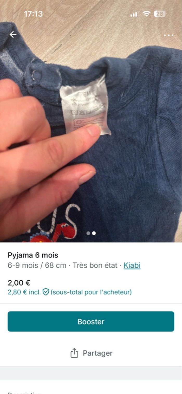 Pyjama 6 mois - photo numéro 2