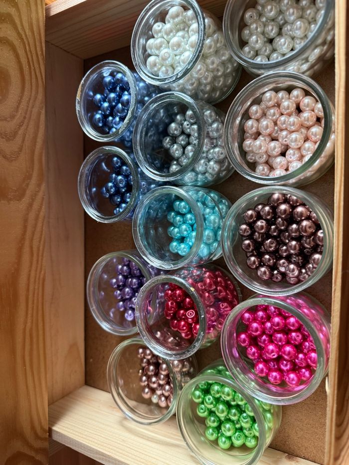 Lot de perles en verre nacrée