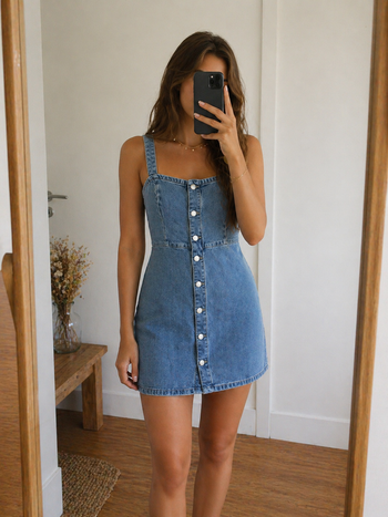 Robe en jean bleu Bershka