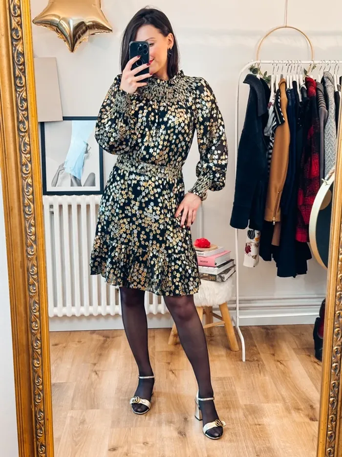 Robe Michael Kors dorée, argentée et noire taille 36 - photo numéro 2
