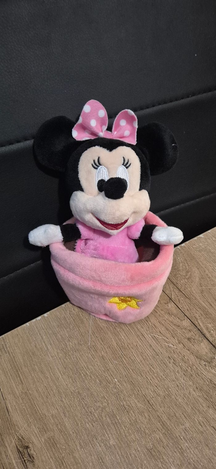 Peluche Minnie dans un pot de fleur