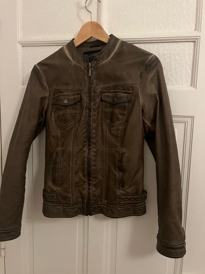 Veste cuir bonobo taille S couleur camel - photo numéro 5