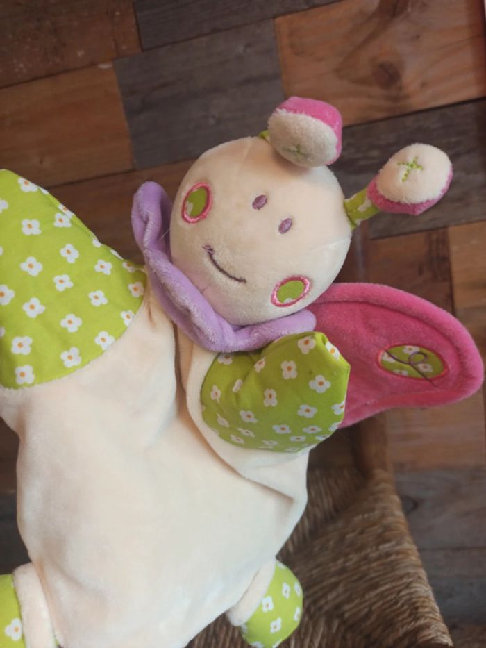 Doudou marionnette papillon nounours tbe - photo numéro 6