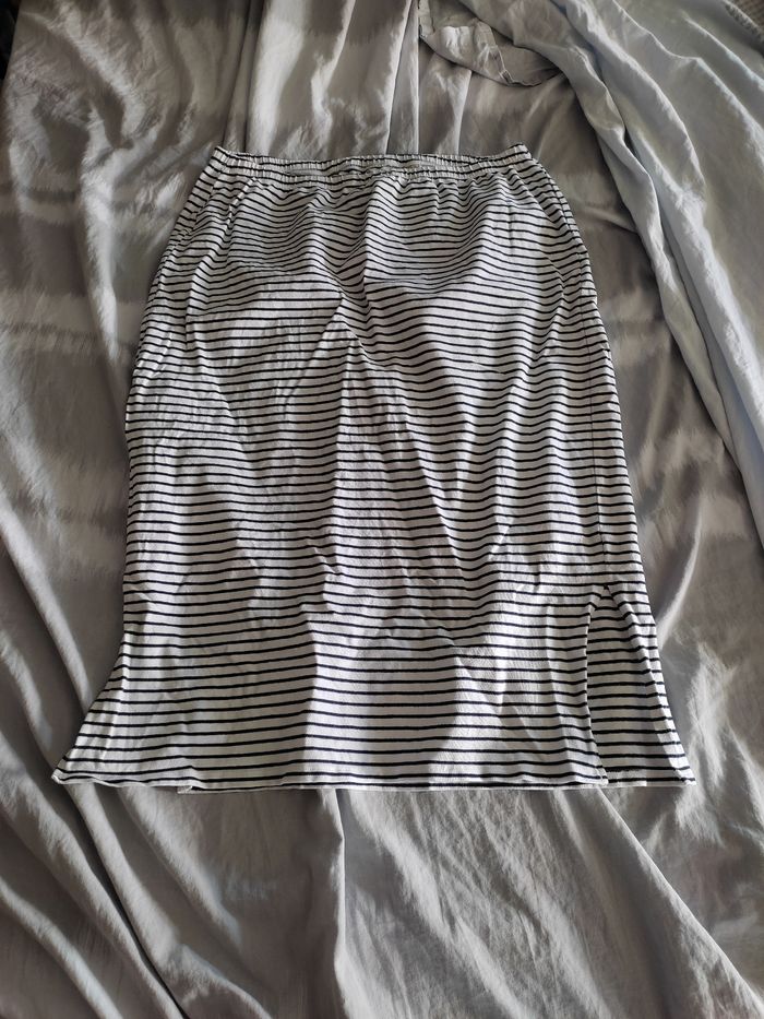Jupe blanche à rayures de grossesse 46/48 - photo numéro 5
