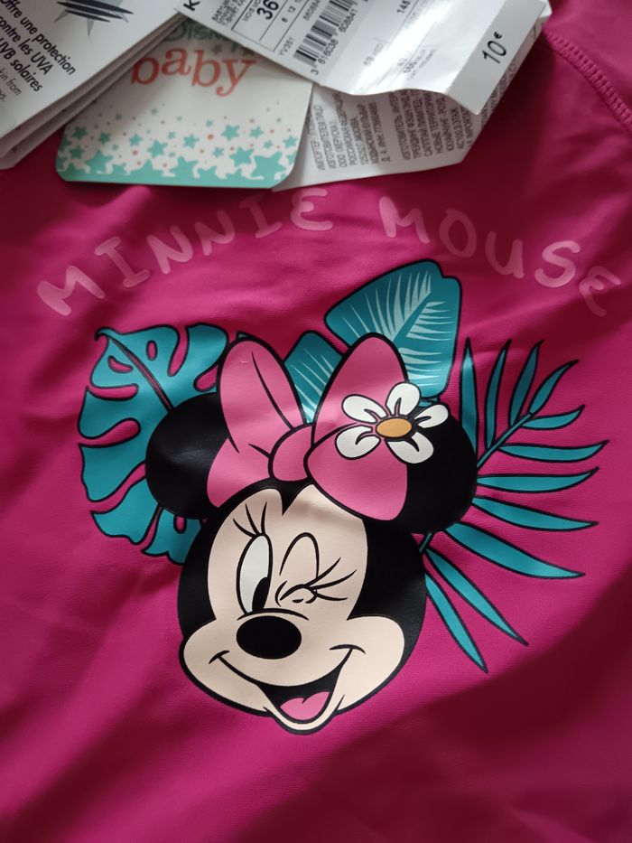 T-shirt de bain fille Minnie Mouse Disney 36 mois - photo numéro 3